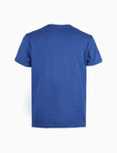 T-shirt girocollo uomo cotone tinta unita blu con taschino fantasia skateboard su fondo - Gallo 1927 - Official Online Shop