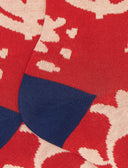 Calze corte uomo cotone fantasia fiori su fondo rosso - Gallo 1927 - Official Online Shop