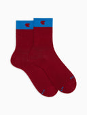 Calze corte unisex spugna di cotone bordò con polso in contrasto