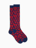 Calze lunghe uomo cotone fantasia San Valentino blu - Gallo 1927 - Official Online Shop