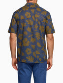Camicia uomo hawaiana cotone fantasia fiori su fondo blu - Gallo 1927 - Official Online Shop