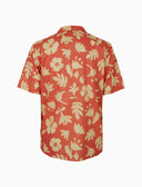 Camicia uomo hawaiana cotone fantasia fiori su fondo rosso - Gallo 1927 - Official Online Shop