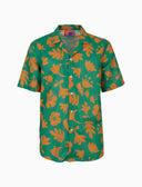 Camicia uomo hawaiana cotone fantasia fiori su fondo color pavone - Gallo 1927 - Official Online Shop