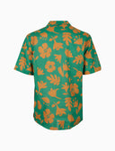 Camicia uomo hawaiana cotone fantasia fiori su fondo color pavone - Gallo 1927 - Official Online Shop