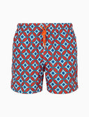Boxer mare uomo fantasia cerchi intrecciati rosso - Gallo 1927 - Official Online Shop