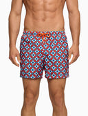 Boxershorts für Herren, rotes Design mit ineinander verschlungenen Kreisen