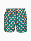 Boxer mare uomo fantasia cerchi intrecciati color pavone - Gallo 1927 - Official Online Shop