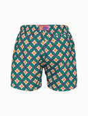 Boxer mare uomo fantasia cerchi intrecciati color pavone - Gallo 1927 - Official Online Shop