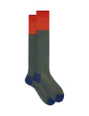 Calze lunghe uomo cotone fantasia geometrico blu