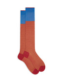Calze lunghe uomo cotone fantasia geometrico rosso