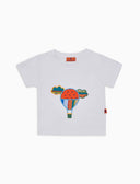 T-shirt bambino cotone tinta unita bianco con ricamo mongolfiera - Gallo 1927 - Official Online Shop
