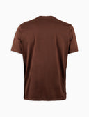 Unisex crew neck T-shirt, dyed cotton, solid brown.