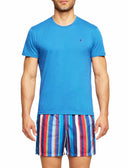 Unisex crew neck T-shirt, cotton, solid-dyed, light blue.