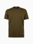 Unisex crew neck T-shirt in dyed cotton, solid green.