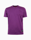 Unisex crew neck T-shirt, dyed cotton, solid purple.