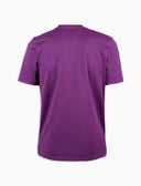 Unisex crew neck T-shirt, dyed cotton, solid purple.