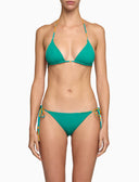 Bikini triangolo donna fantasia fiori su fondo color pavone - Gallo 1927 - Official Online Shop