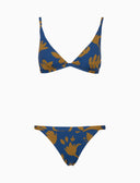 Bikini donna a vela fantasia fiori su fondo blu - Gallo 1927 - Official Online Shop