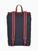 Zaino unisex tinta unita blu con nastro spigato ed inserti in pelle - Gallo 1927 - Official Online Shop