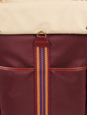 Zaino unisex tinta unita bordò con nastro spigato ed inserti in pelle - Gallo 1927 - Official Online Shop