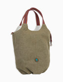 Sacca mare unisex in micro canvas di cotone verde tinta unita - Gallo 1927 - Official Online Shop