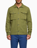 Overshirt unisex cotone tinto capo tinta unita verde - Gallo 1927 - Official Online Shop