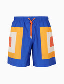 Boxer mare uomo fantasia quadri concentrici blu - Gallo 1927 - Official Online Shop