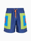 Boxer mare uomo fantasia quadri concentrici blu - Gallo 1927 - Official Online Shop