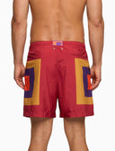 Boxer mare uomo fantasia quadri concentrici bordò - Gallo 1927 - Official Online Shop