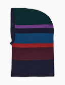 Passamontagna unisex lana e cashmere blu righe multicolor