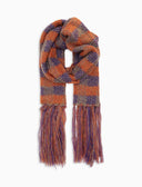 Sciarpa con risvolto unisex beige fantasia vichy