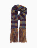Sciarpa con risvolto unisex blu fantasia vichy