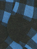 Lange Damensocken aus warmer Baumwolle, grün mit Vichy-Karomuster