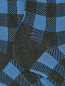 Kurze Damensocken aus warmer Baumwolle, grün, Vichy-Karomuster