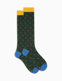 Men's long green lightweight cotton socks