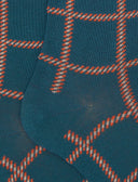 Calze lunghe uomo cotone caldo color pavone fantasia window pane