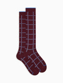 Women's long burgundy warm cotton socks