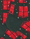 Calze lunghe uomo cotone leggero rosse fantasia natale in condominio