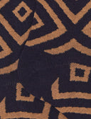 Calze lunghe uomo cotone caldo blu fantasia geometrica a due colori