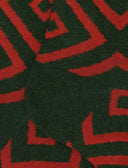 Lange Herrensocken aus warmer Baumwolle, grün, mit zweifarbigem geometrischem Muster