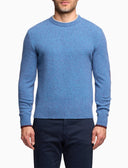 Pull girocollo uomo lana azzurro tinta unita