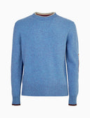 Pull girocollo uomo lana azzurro tinta unita