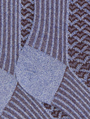 Women's short twin rib light blue cotton socks