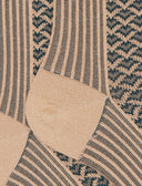 Women's short twin rib beige cotton socks