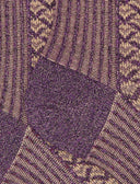 Kurze Damensocken aus violetter Baumwolle mit Twin-Rib-Muster und mikrogeometrischem Muster mit Glitzereffekt