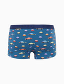 Herren-Boxershorts aus blauer Baumwolle mit Auto-Motiv