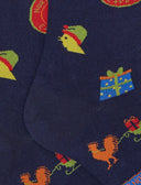 Lange Herrensocken aus leichter Baumwolle, blau, mit Gallo-Muster, Geschenkverpackung