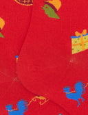 Calze lunghe uomo cotone leggero rosse fantasia Gallo gift