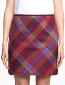 Minigonna a trapezio donna bordò tartan colorato