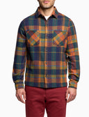 Herrenhemd blau mit farbenfrohem Tartanmuster
